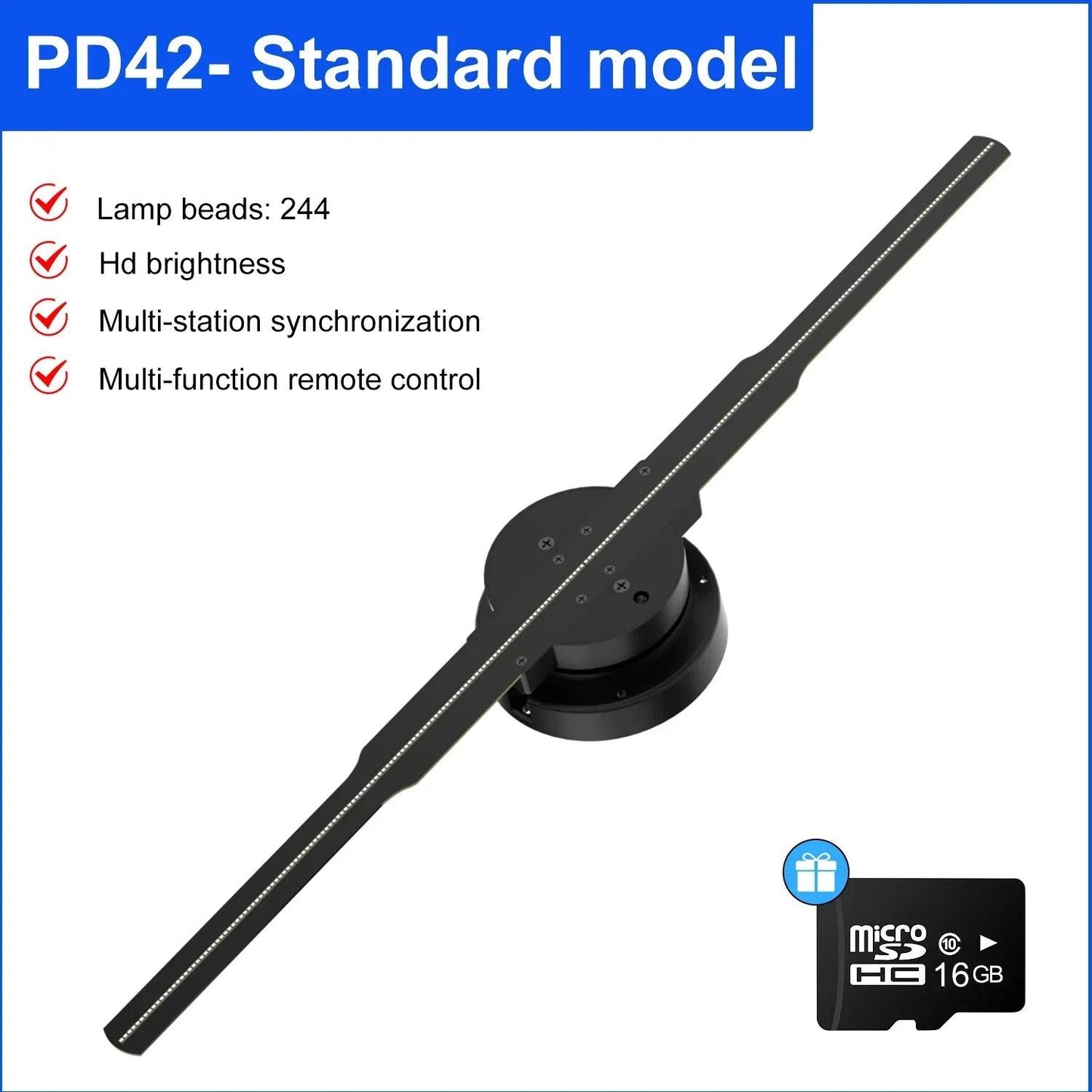 42cm 3D Holographic Fan Wifi Remote Custom DIY Video LOGO