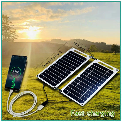 5V Solar Panel System With USB Camping Charging For Power Banks And Mobile Phones