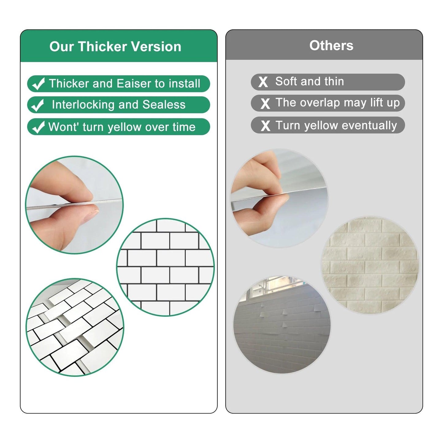 Subway Wall Stickers Peel and Stick 3D Brick Vinyl Wallpaper