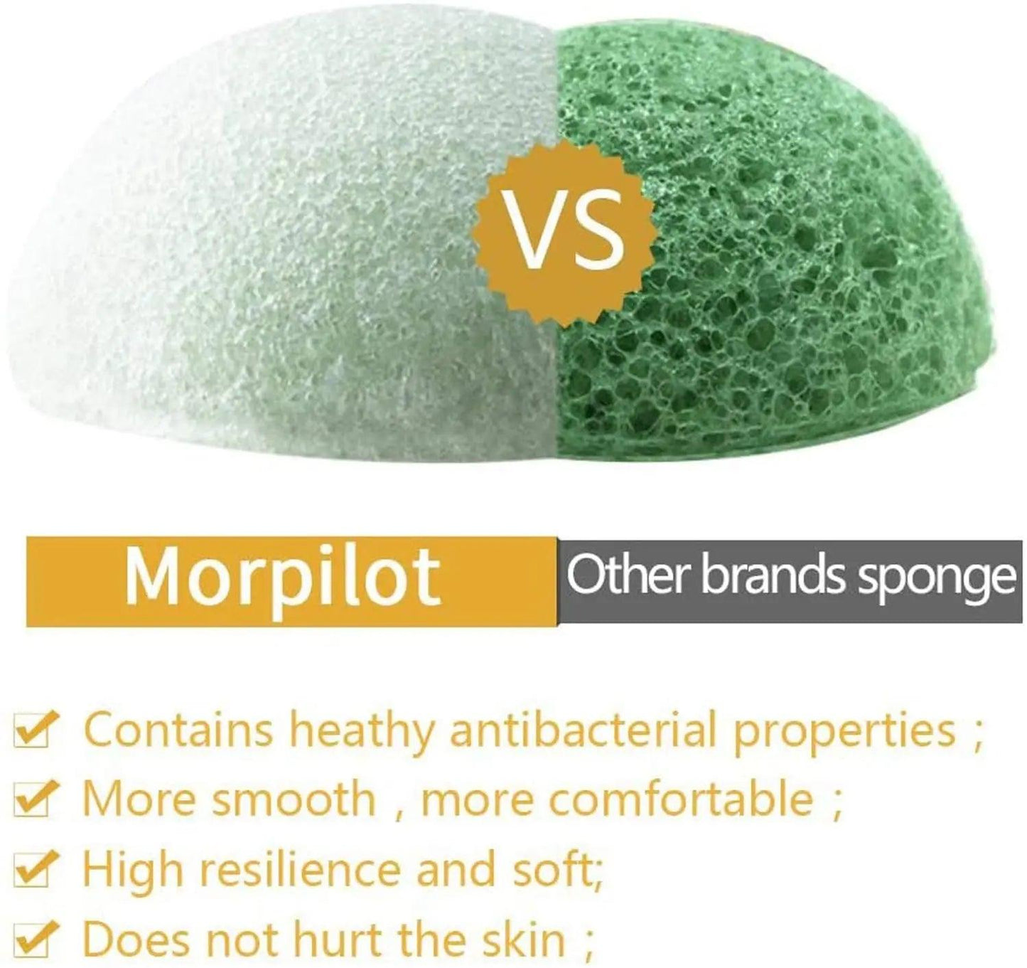 3pcs Face Exfoliation Cleaning Konjac Sponge Natural Puff