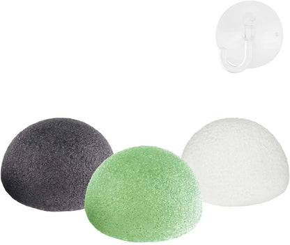 3pcs Face Exfoliation Cleaning Konjac Sponge Natural Puff