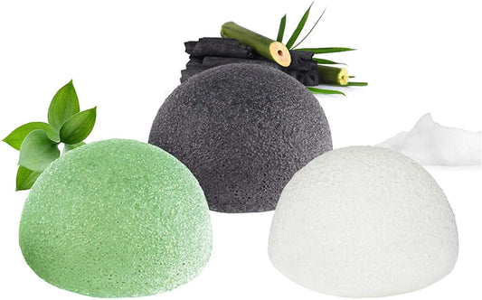 3pcs Face Exfoliation Cleaning Konjac Sponge Natural Puff