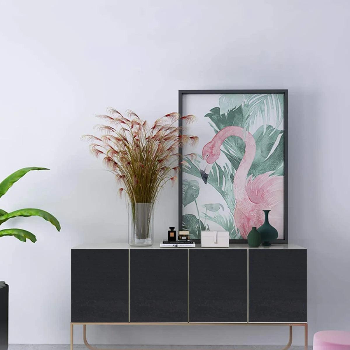 Black Wood Peel And Stick Paper Self-Adhesive Film