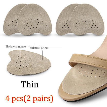 4pcs Sandals Anti-slip Stickers Leather Forefoot Pad Women High Heels Pain Relief Insert Insoles Toe Cushion Foot Care Shoes Pad
