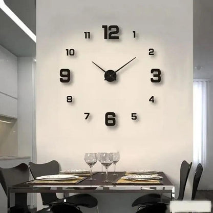 Creative Frameless DIY Wall Clock Decal Home Silent Clock