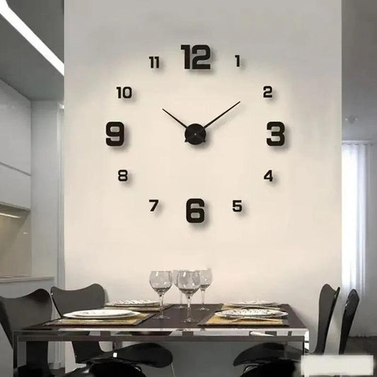 Creative Frameless DIY Wall Clock Decal Home Silent Clock
