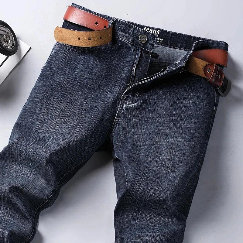 New Spring Autumn Men Classic Jeans Business Fashion Trousers