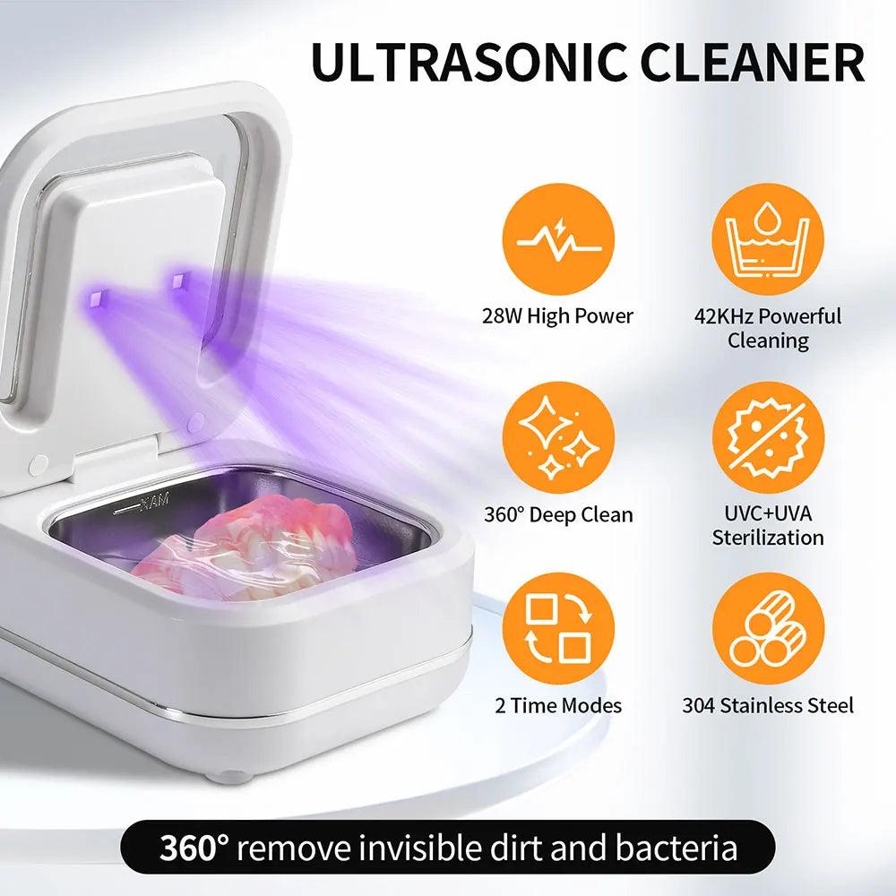180ml Ultrasonic Cleaner UV Sterilization For Dentures
