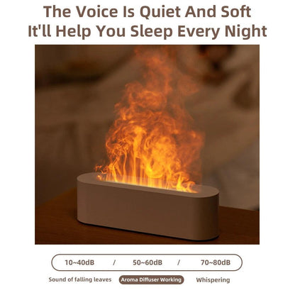 Essential Oil Aroma Diffuser Flame Air Humidifier Ultrasonic Cool Mist Difusor with RGB Realistic Fire Night Light