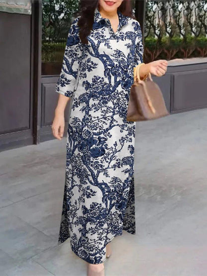 ZANZEA Women 3/4 Sleeve Long Dresses Fall 2024 Fashion