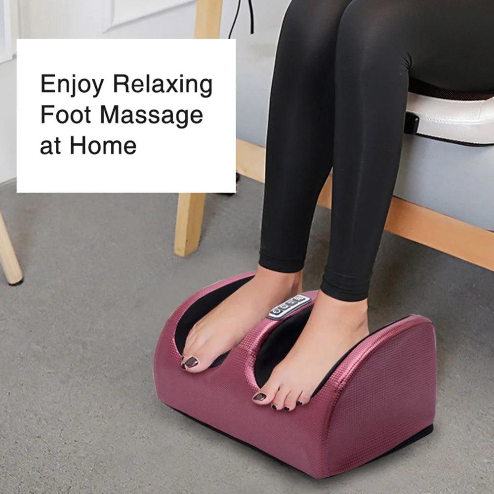 Electric Foot Massage Machine Hot Compress Shiatsu Foot Vibrators Kneading Roller For Foot Pain Relief Muscle Stimulation Gift - WildlifeStyle
