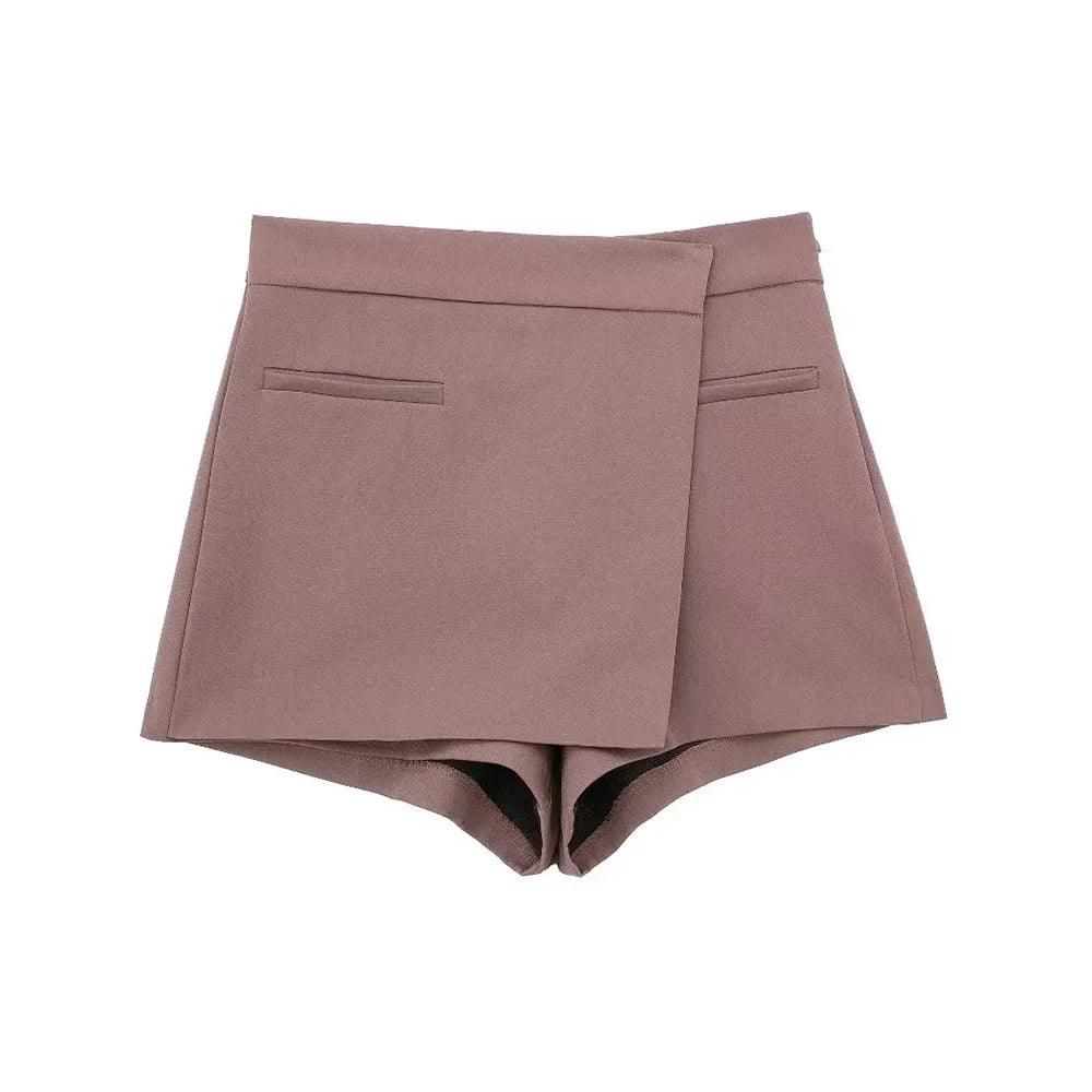 ASDS Women's Asymmetric Wrap Shorts Skirts High Waist Skort Fashion