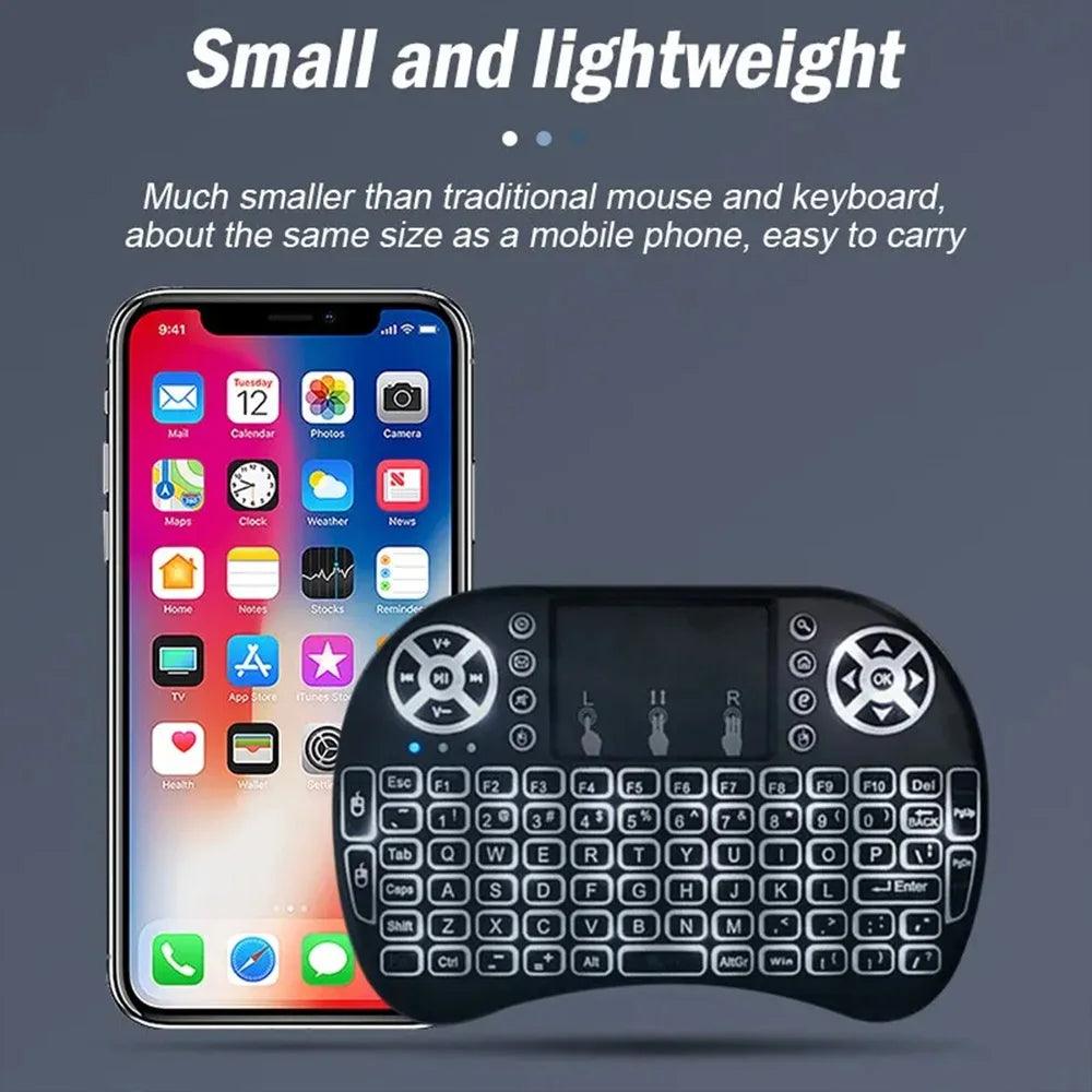 I8 Mini Wireless Keyboard 7 Color Backlit Air Mouse Remote