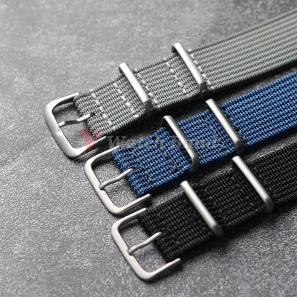 New Ribbed Nylon Watchband 18mm 20mm 22mm Military Strap
