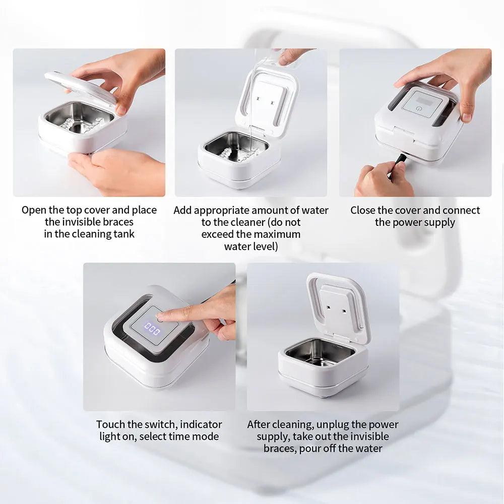 180ml Ultrasonic Cleaner UV Sterilization For Dentures