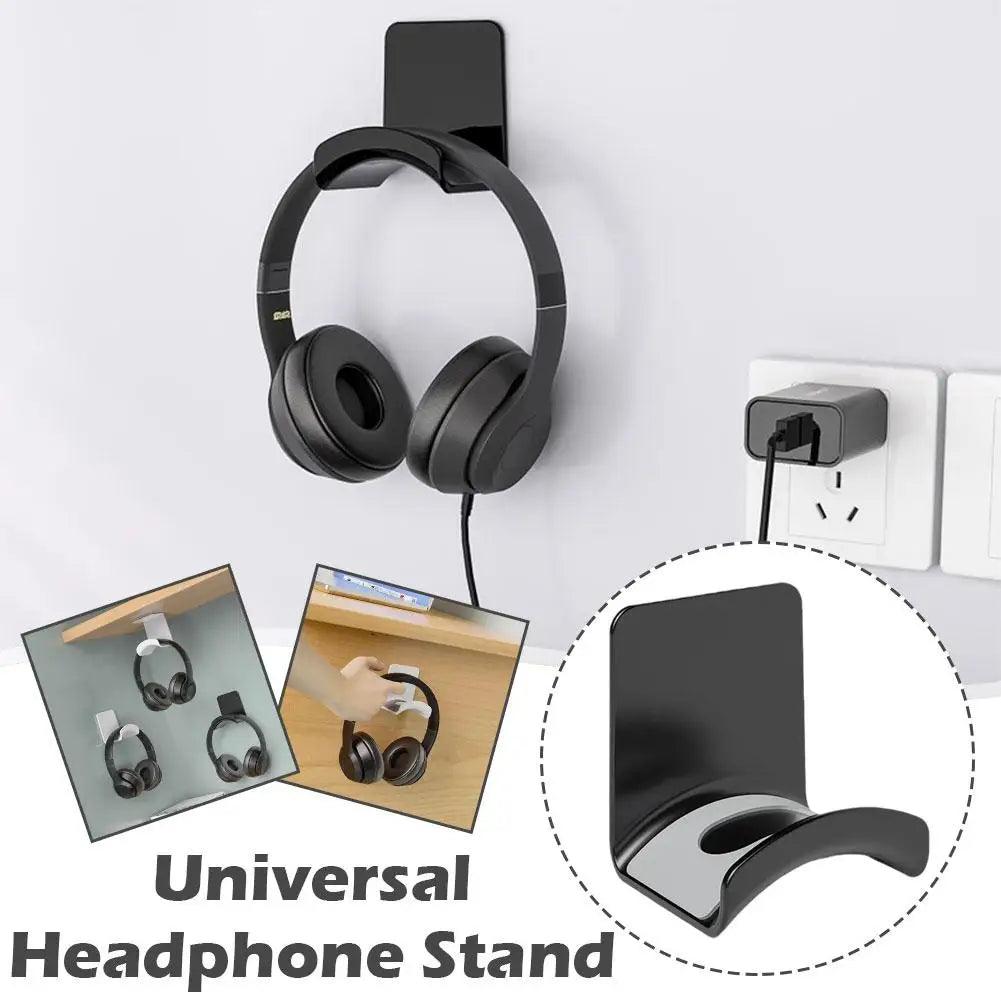 Universal Headphone Stand Adhesive Plastic Wall Mount Hanger