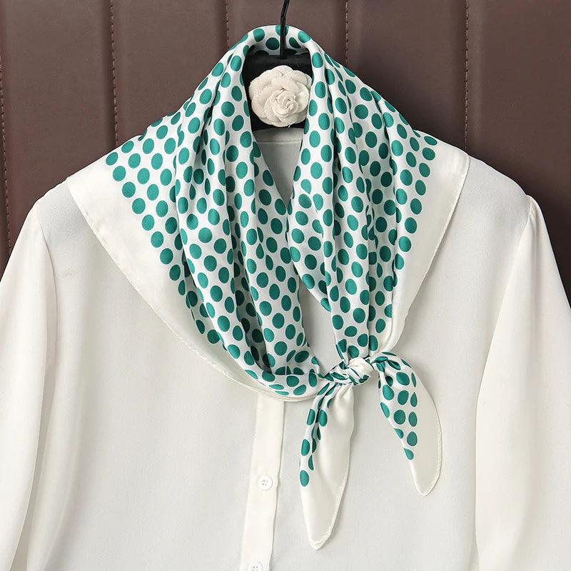 Luxury Print Satin Silk Square Scarf for Women Shawl Hijab Neckerchief Female Hair Ribbon Headband Fashion Wrap Bandana 2023 New