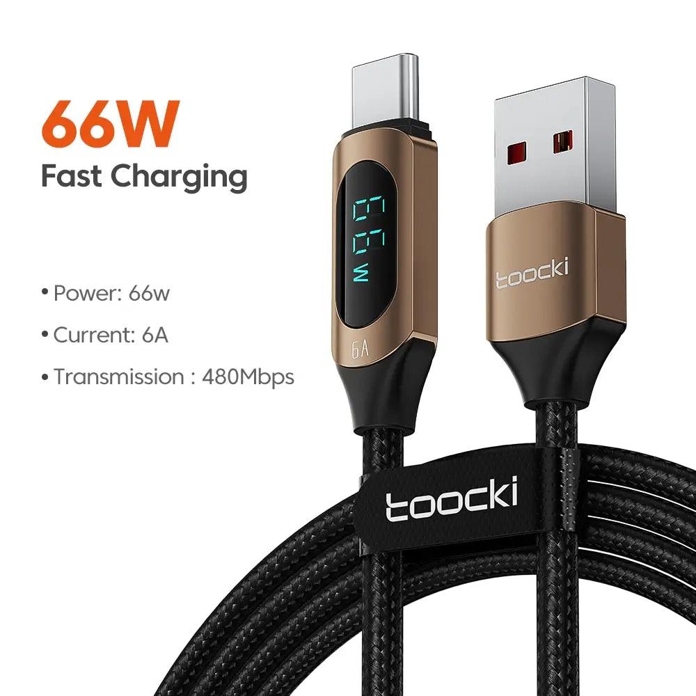 Toocki Type C to Type C Cable 100W PD Fast Charger Cable