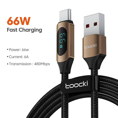 Toocki Type C to Type C Cable 100W PD Fast Charger Cable