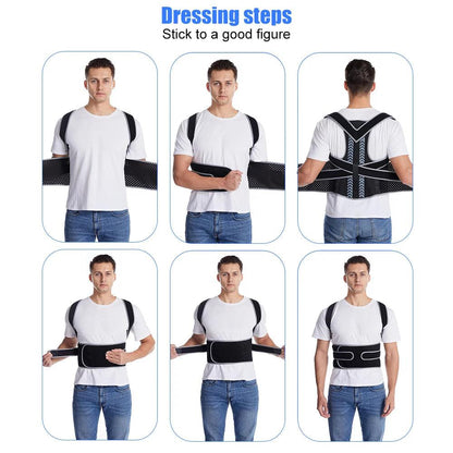 Lumbar Brace Spine Support Belt Adjustable Corset Correction Body Improve with Plate Straight Back Posture Corrector Shoulder - WildlifeStyle