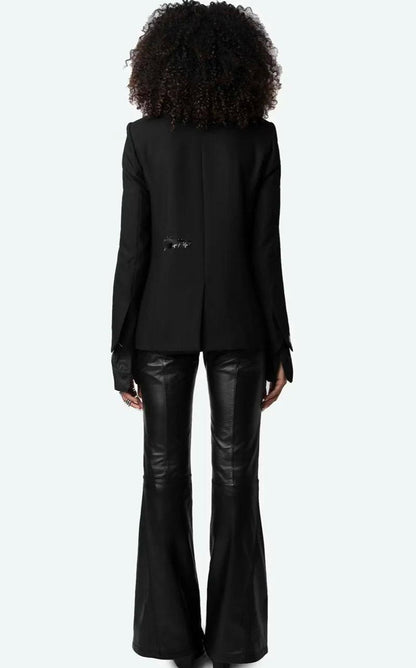 Cross-border e-commerce winnerz's 25 Z&@V Sassy Commuter Structured Simple Atmosphere Heart Pattern Notch Lapel Blazer