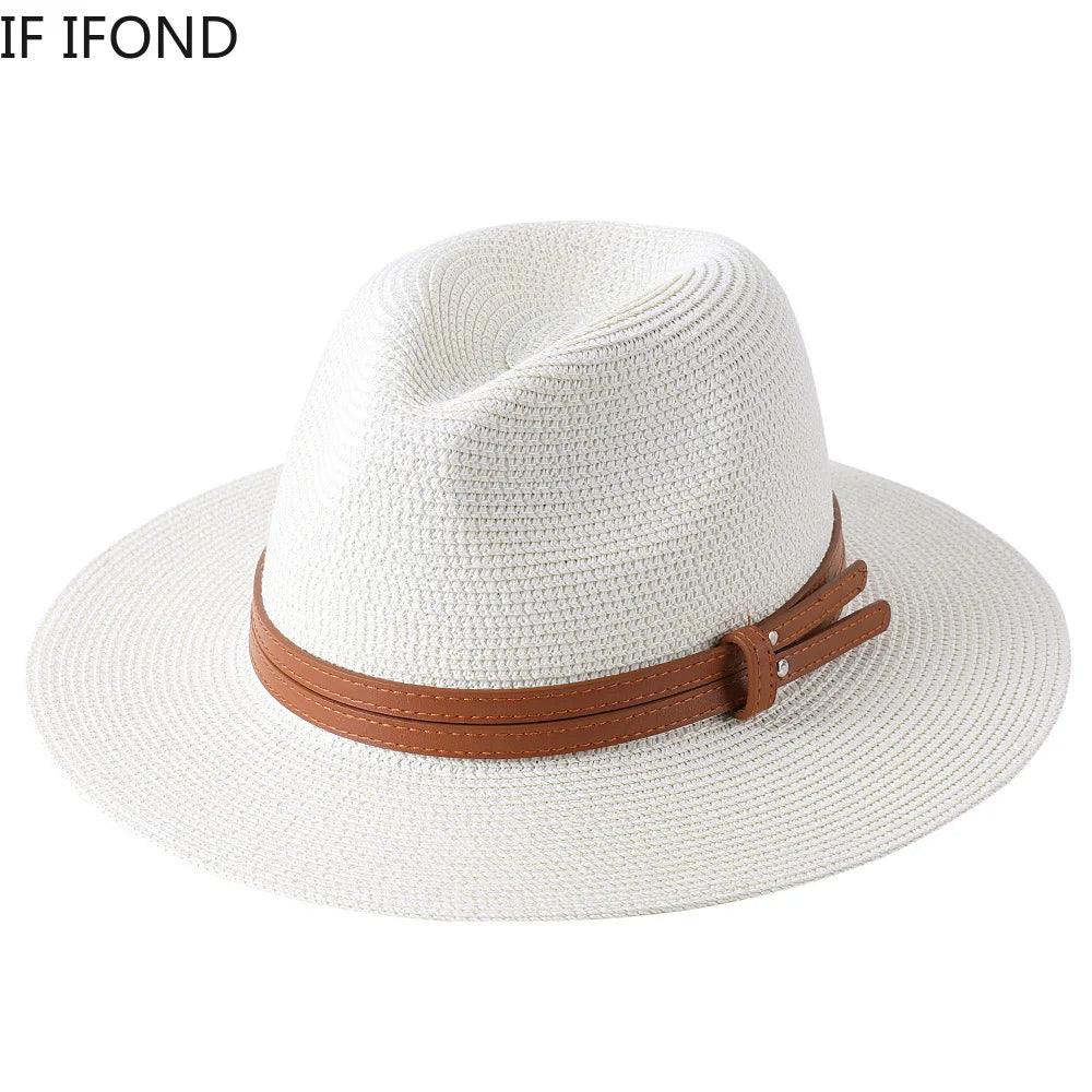 56-58-59-60CM New Natural Panama Soft Shaped Straw Hat
