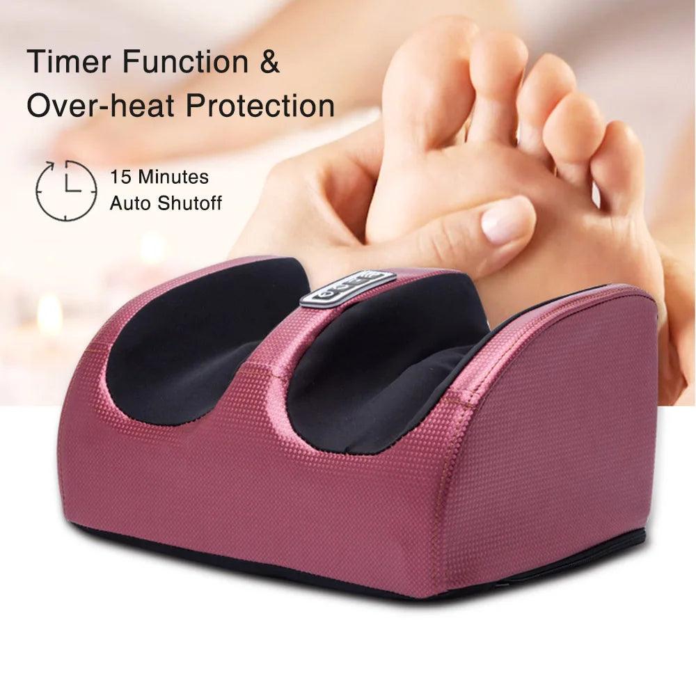 Electric Foot Massage Machine Hot Compress Shiatsu Foot Vibrators Kneading Roller For Foot Pain Relief Muscle Stimulation Gift - WildlifeStyle
