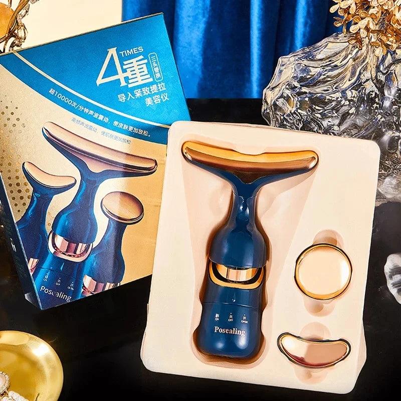 Face Slimmer EMS Beauty Instrument Skin 3 In 1 Anti Aging Massager