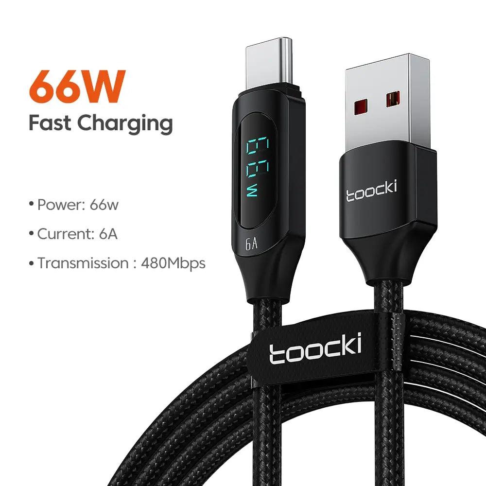 Toocki Type C to Type C Cable 100W PD Fast Charger Cable
