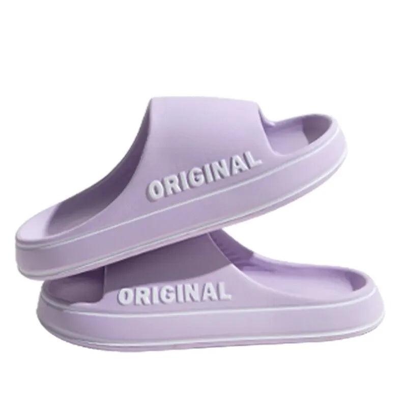 Feslishoet Women Letter Slippers Beach Slides Anti Slip Shoes
