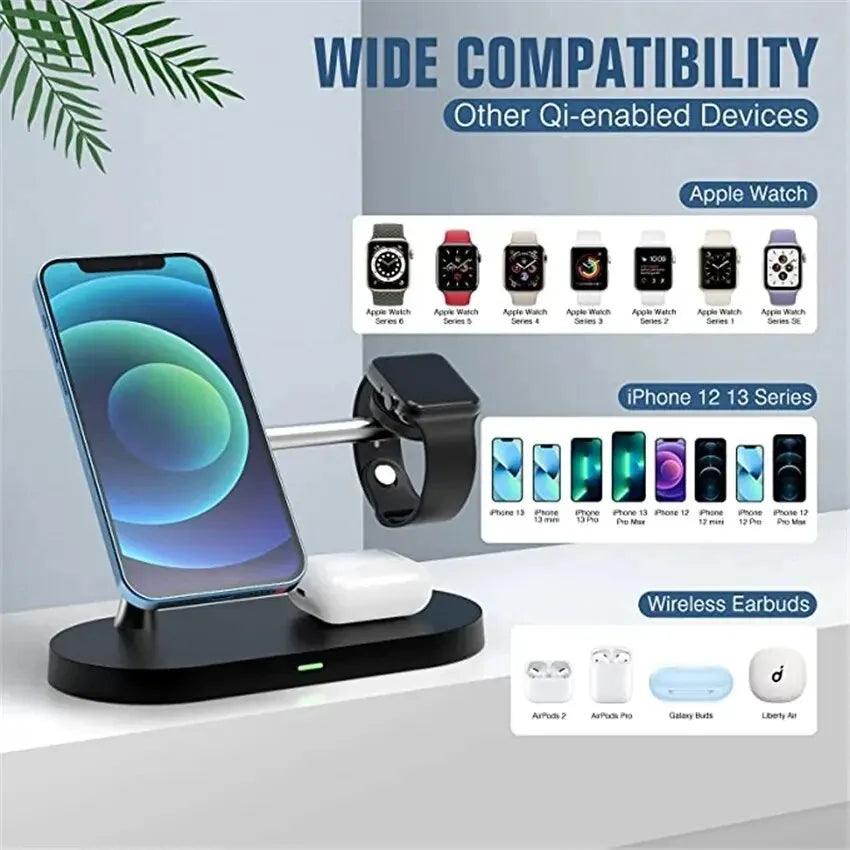 3 In 1 Magnetic Wireless Charger Stand For iPhone 15 14 13 Pro Max