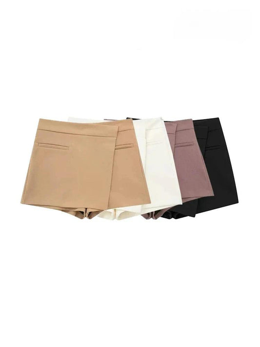 ASDS Women's Asymmetric Wrap Shorts Skirts High Waist Skort Fashion