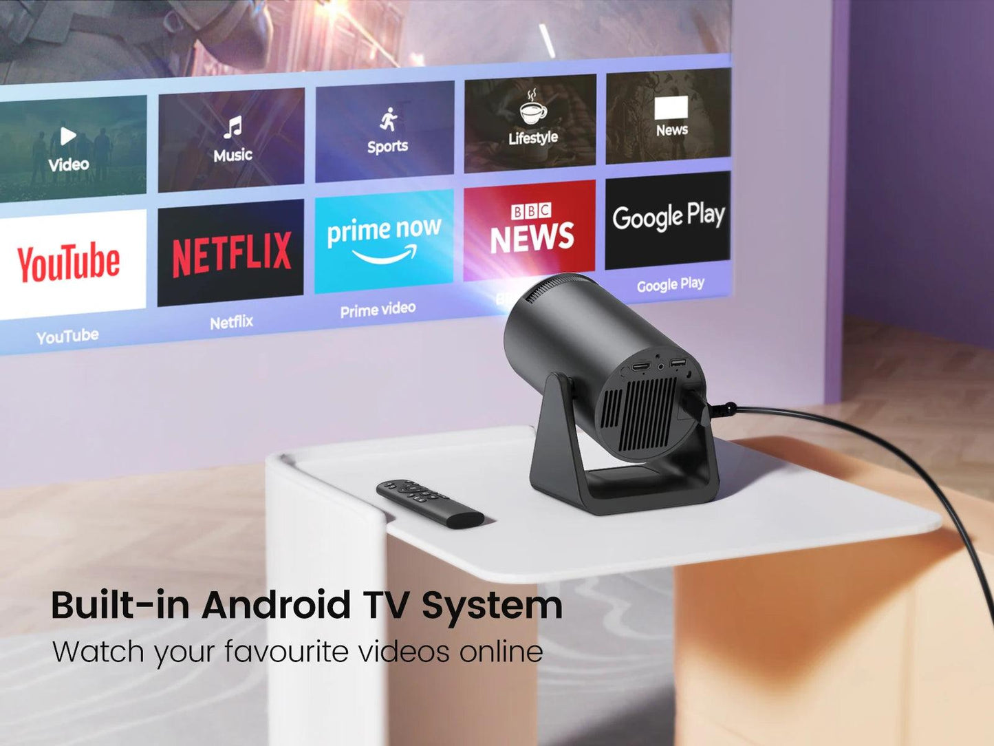 Wimius L1 Mini Projector 1080P Android 11 Portable 4K