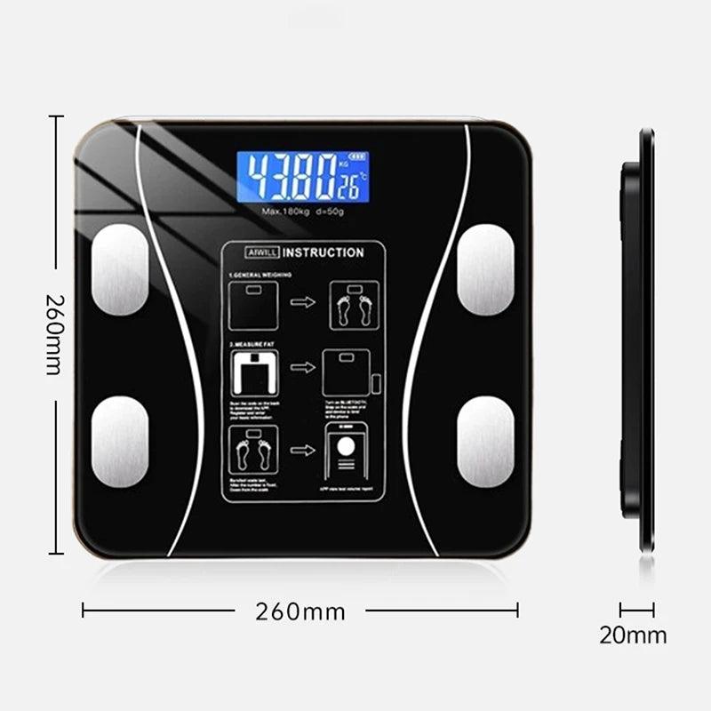 Smart Body Fat Scale Wireless LED Digital Bathroom Weight Scale