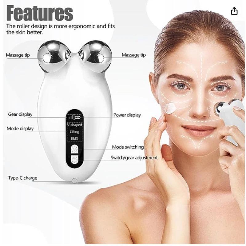 Mini Microcurrent Face Lift Device Roller for Skin Toning