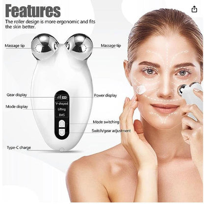 Mini Microcurrent Face Lift Device Roller for Skin Toning