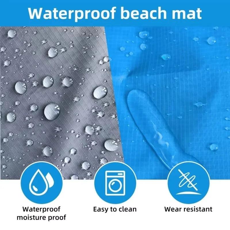 2x2.1m Waterproof Pocket Beach Blanket Portable Outdoor Mat