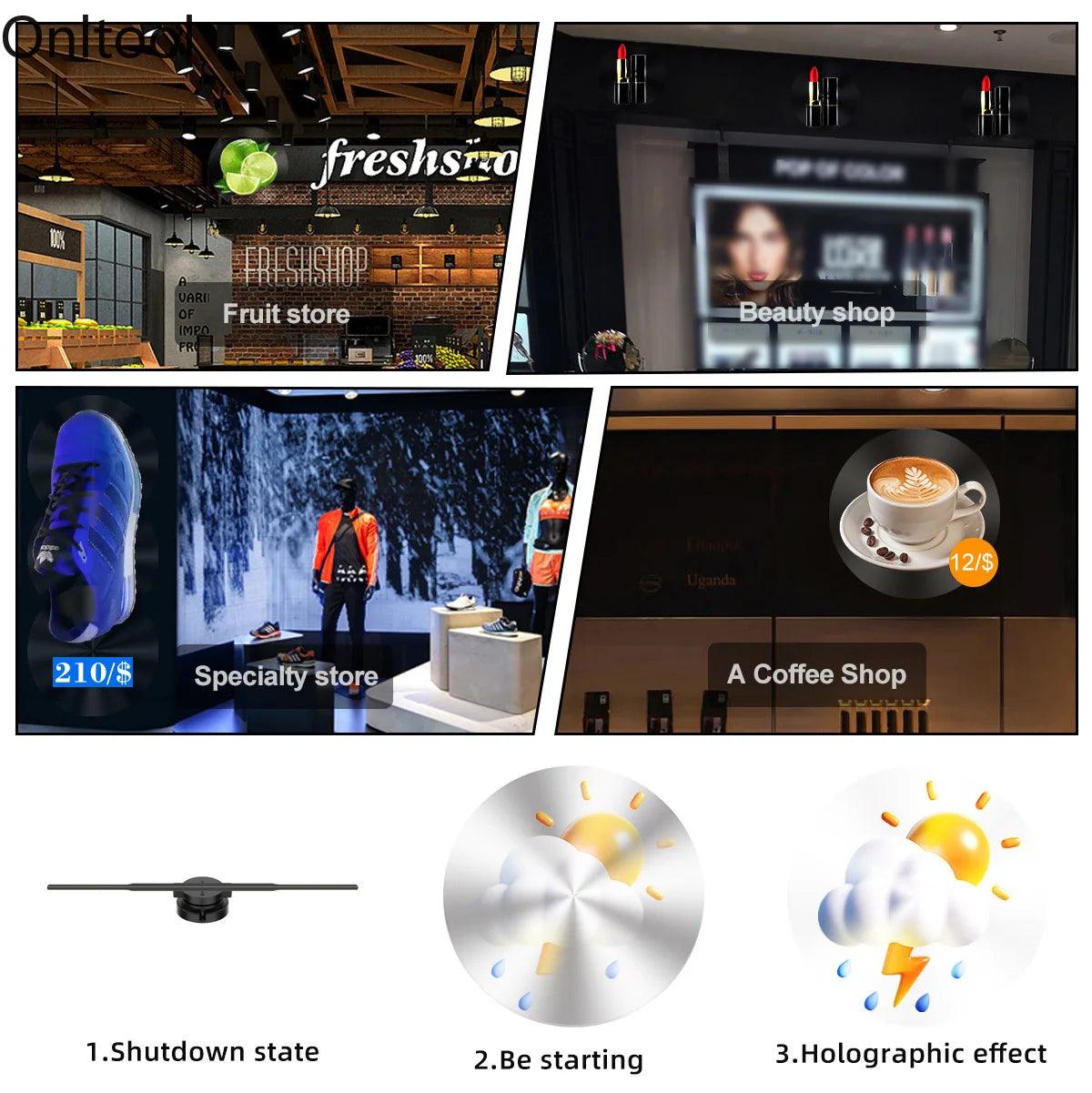 42-100CM 3D Fan Hologram Projector Wifi Display Sign