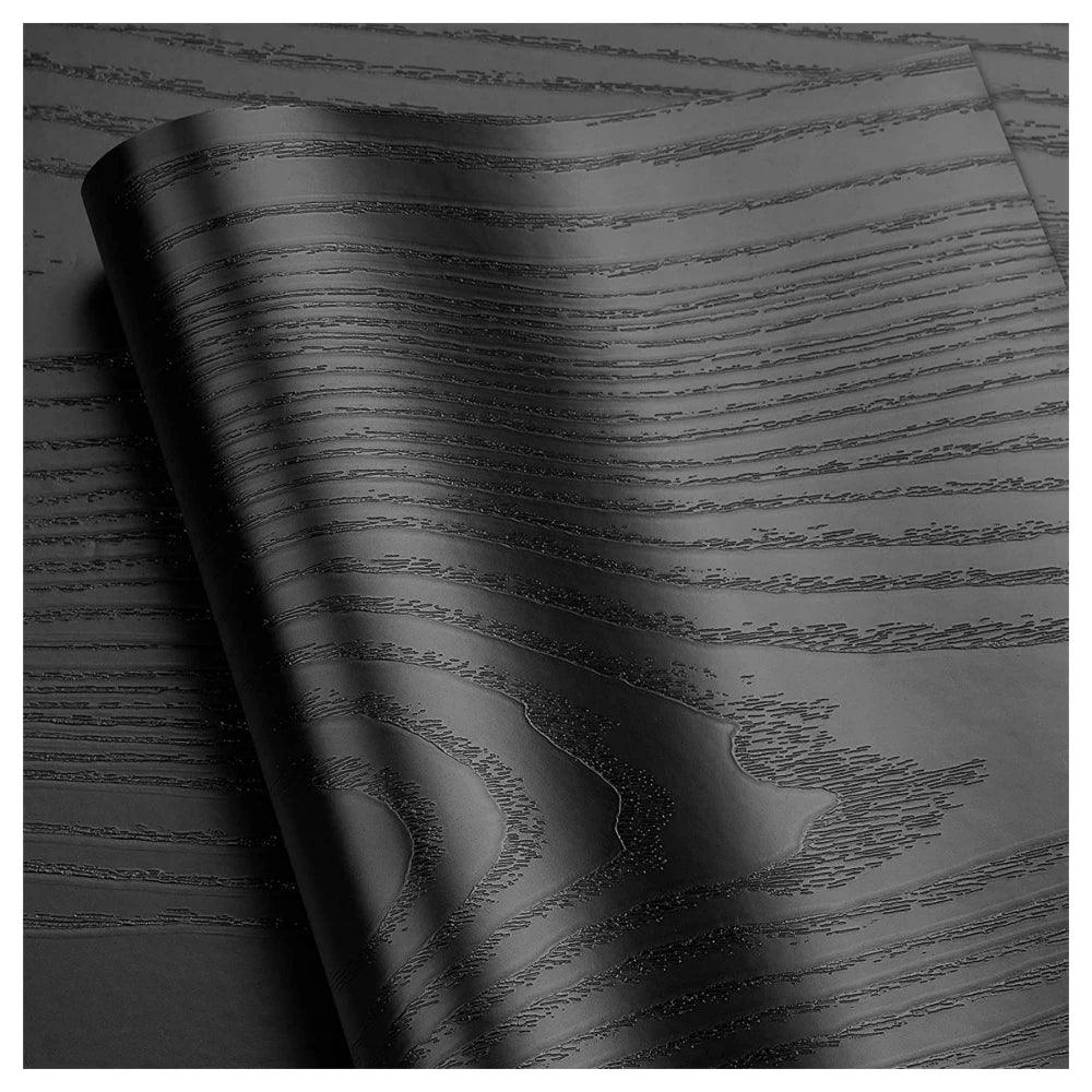 Black Wood Peel And Stick Paper Self-Adhesive Film