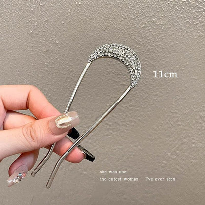 New Pearl Hairpins Korean U-shaped Metal Shell Hair Clip Pins Women Girls Hair Sticks Bun Maker Hair Styling Accessories Gifts