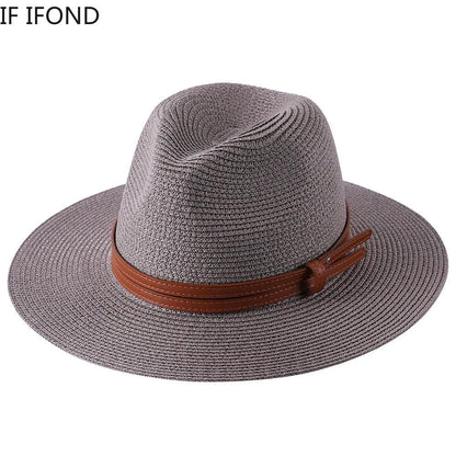 56-58-59-60CM New Natural Panama Soft Shaped Straw Hat