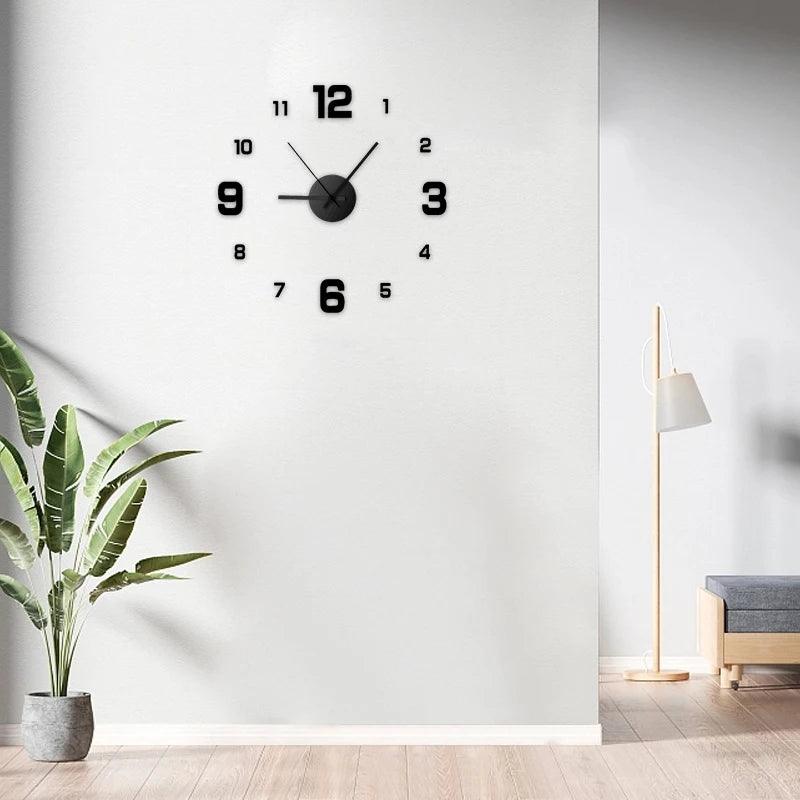 Creative Frameless DIY Wall Clock Decal Home Silent Clock