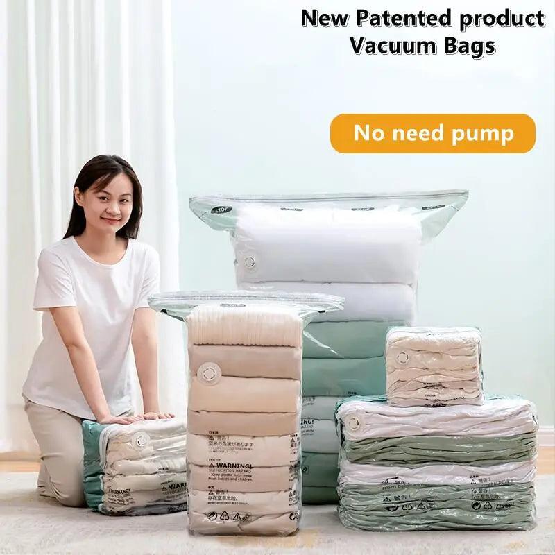No Need Pump Vacuum Bags Large Plastic Storage Bags for Clothing
