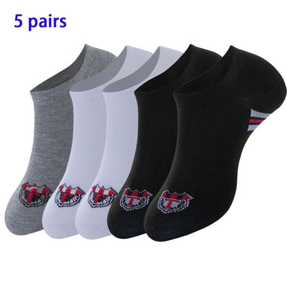 8 Pairs Women / Men Boat Socks Invisible Low Cut Silicone Non-slip Summer No-show Ankle Socks Solid Color Casual Breathable