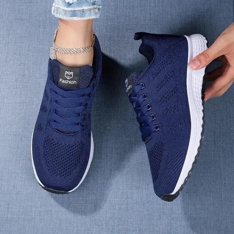 Women's Casual Flats Sports Shoes Mesh Breathable Trainers