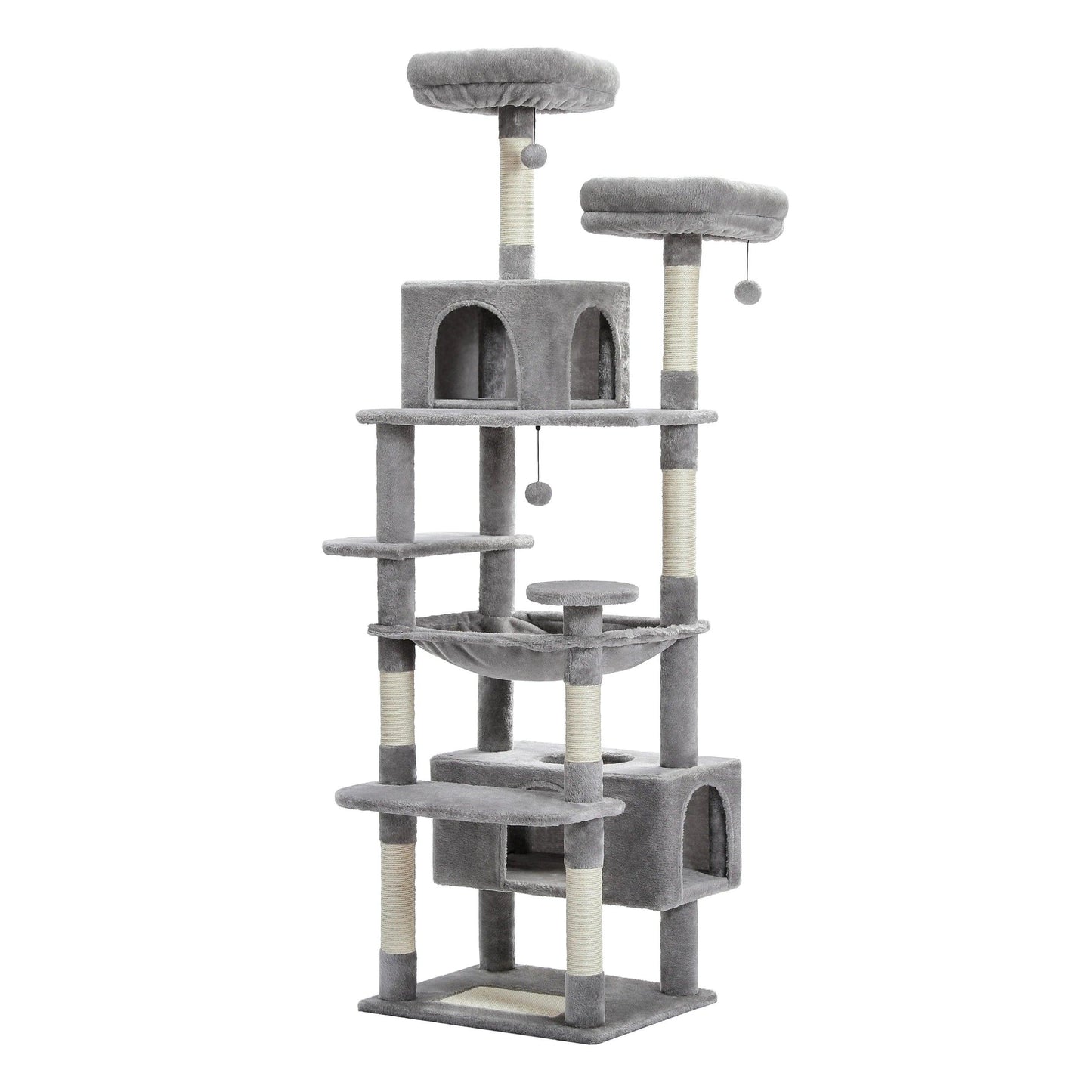 Large Cat Tree Tall Cat Tower for Indoor Cats Multi-Level Plush Cat Condo with Scratching Posts Scratching Boards Perches Caves - WildlifeStyle