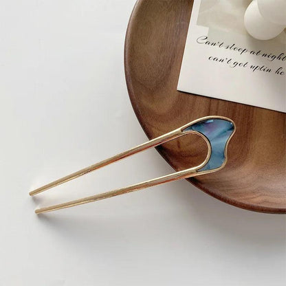 New Pearl Hairpins Korean U-shaped Metal Shell Hair Clip Pins Women Girls Hair Sticks Bun Maker Hair Styling Accessories Gifts