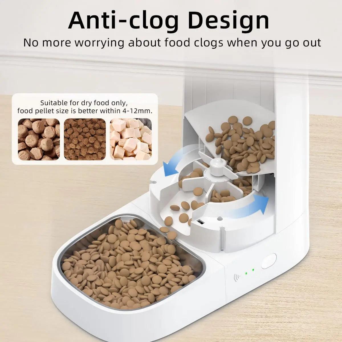 ROJECO Automatic Cat Feeder Pet Smart WiFi Cat Food Kibble Dispenser Remote Control Auto Feeder For Cat Dog Dry Food Accessories - WildlifeStyle