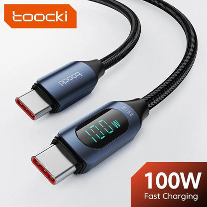 Toocki Type C to Type C Cable 100W PD Fast Charger Cable