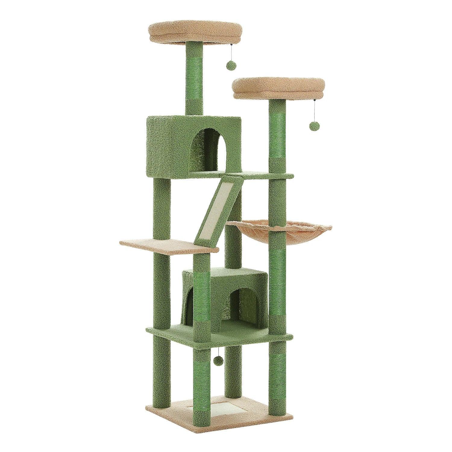 Large Cat Tree Tall Cat Tower for Indoor Cats Multi-Level Plush Cat Condo with Scratching Posts Scratching Boards Perches Caves - WildlifeStyle